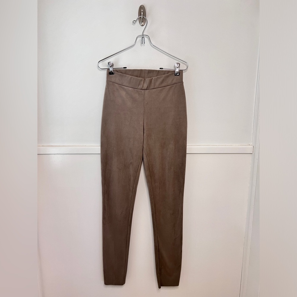 Wolford Light Brown Faux Suede Pull-On Stretch Leggings